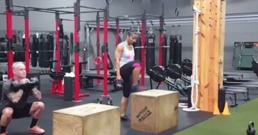 #gigym #bootcamp #crosstraining #raleighnc #kettlebell #thrusters